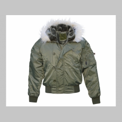 Hrubá zimná bunda typ "PARKA" COMMANDO N2B s kožušinovým límcom  farba olivovo zelená